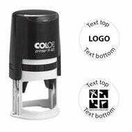 Log stempel - Printer - 40 mm rond - Eigen tekst/logo