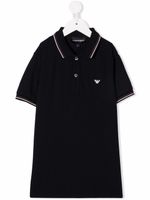Emporio Armani Kids polo à logo brodé - Bleu