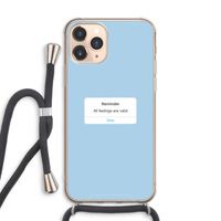 Reminder: iPhone 11 Pro Max Transparant Hoesje met koord