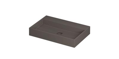 Wastafel United Porselein zonder kraangat incl. porseleinen click plug en verborgen overloop systeem 70 cm x 45 cm x 11 cm Mat basento 0206023