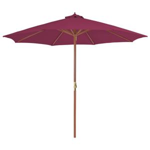 VidaXL Parasol met houten paal 300 cm bordeauxrood