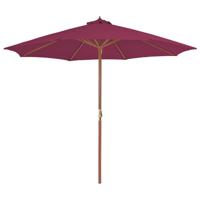 VidaXL Parasol met houten paal 300 cm bordeauxrood - thumbnail