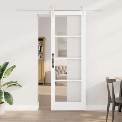 Schuifdeur Wit 73.5 x 211 cm Hout en metaal