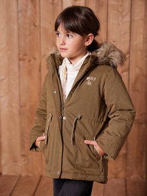 3-in-1 parka met capuchon meisje kaki