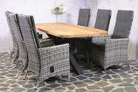 Tuinset Tenerife - 6 wicker stoelen met teakhouten tafel - thumbnail