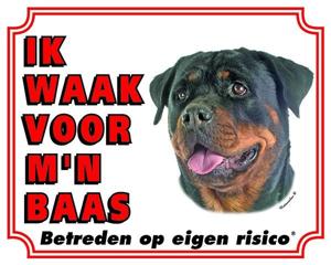 Rottweiler Waakbord - Ik waak voor mijn baas