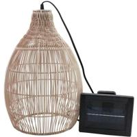 Lampada a sospensione solare - LUMISKY - HOLIDAY - H42 cm - Stile bohémien naturale intrecciato in vimini - LED bianco caldo