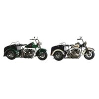 Decoratieve figuren DKD Home Decor Zwart Groen Motorfiets Vintage 16 x 37 x 19 cm (2 Stuks) (1 Stuks)