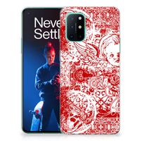 Silicone Back Case OnePlus 8T Angel Skull Rood - thumbnail