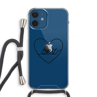 Best heart black: iPhone 12 mini Transparant Hoesje met koord