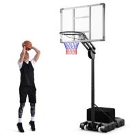 Basketbalhoepel Verstelbaar van 1,49 tot 3,05 m Onbreekbaar Backboard Vulbare Voet Inclusief Gewichtstas voor Tieners en Volwassenen