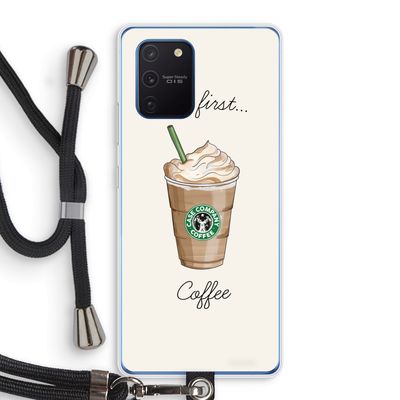 But first coffee: Samsung Galaxy Note 10 Lite Transparant Hoesje met koord