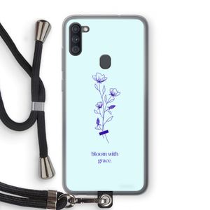 Bloom with grace: Samsung Galaxy A11 Transparant Hoesje met koord
