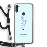 Bloom with grace: Samsung Galaxy A11 Transparant Hoesje met koord