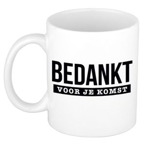 Bedankt voor je komst cadeau mok / beker 300 ml