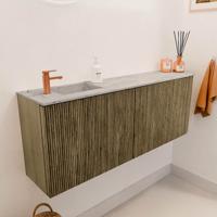 Toiletmeubel Mondiaz Joya Dlux | 111.6 cm | Meubelkleur Dusk | Faye wastafel Glace Wasbak Links | 1 kraangat