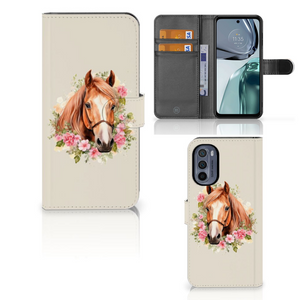 Telefoonhoesje met Pasjes voor Motorola Moto G62 5G Paard