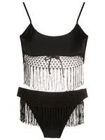 Amir Slama bikini en macramé à franges - Noir - thumbnail