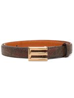 ETRO logo-buckle paisley leather belt - Marron