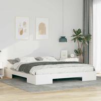 Bedframe met opslag Wit 200 x 200 cm Massief grenenhout