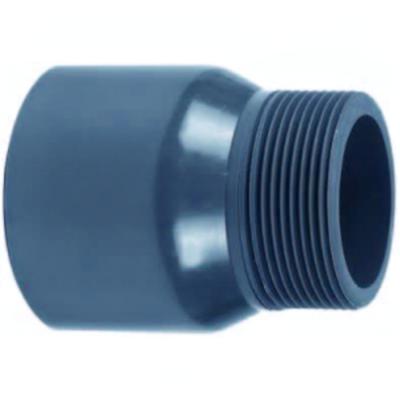 Effast PVC-U Puntstuk 50mm x 2" Lijm x Buitendraad - Duurzame Koppeling voor Waterleiding