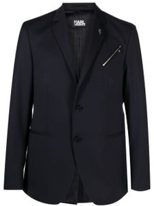 Karl Lagerfeld blazer Flash en laine vierge mélangée - Bleu