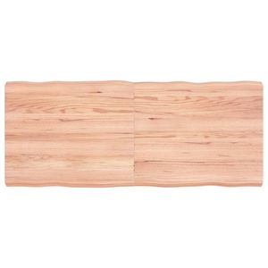 vidaXL Tafelblad natuurlijke rand 120x50x(2-6)cm eikenhout lichtbruin