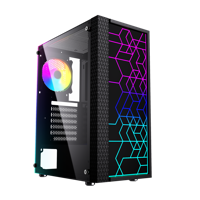 Gembird Fornax 2500 ARGB Gaming ATX computerkast, Midi Tower, backlight, Zwart