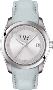 Horlogeband Tissot T0352101603102A / T610042657 Leder Lichtblauw 18mm