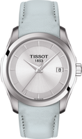 Horlogeband Tissot T0352101603102A / T610042657 Leder Lichtblauw 18mm