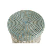 Mandenset DKD Home Decor Blauw Wit Natuurlijk Zeegras 44 x 44 x 51 cm