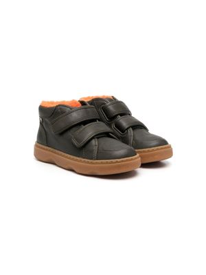 Camper Kids baskets en cuir à attache scratch - Vert