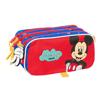 Pennenetui met 3 vakken Mickey Mouse Clubhouse Good day Blauw 21,5 x 10 x 8 cm