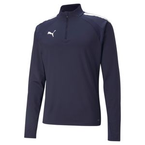 PUMA teamLIGA Trainingstrui 1/4-Zip Donkerblauw Wit