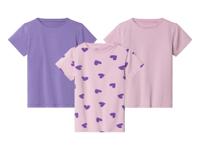 lupilu 3 stuks peuters T-shirts (110/116, Paars patroon) - thumbnail