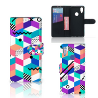 Xiaomi Redmi Note 7 Book Case Blokken Kleurrijk - thumbnail