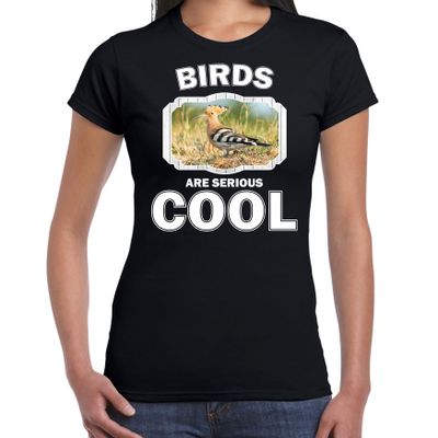 Dieren hop vogel t-shirt zwart dames - birds are cool shirt Dieren hop vogel t-shirt zwart dames - birds are cool shirt