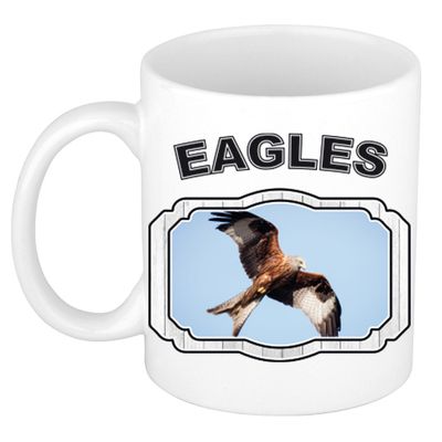 Dieren rode wouw roofvogel beker - birds/ vogels mok wit 300 ml