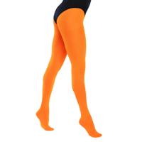 Boland panty - neon oranje - 40 denier - maat M - carnaval - foute party
