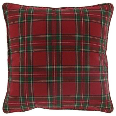 Unique Living kussen x-mas tartan rood / groen 45 x 45 cm