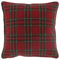 Unique Living kussen x-mas tartan rood / groen 45 x 45 cm
