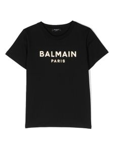 Balmain Kids t-shirt en coton à logo imprimé - Noir