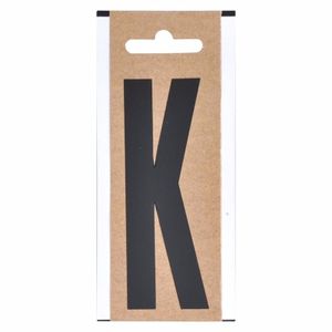 Letter sticker K zwart 10 cm   -