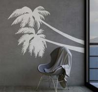 Muurstickers bloemen silhouet palmbomen