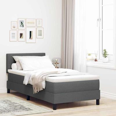 Boxspringbed met matras met matras Donkergrijs 90 x 190 cm Stof