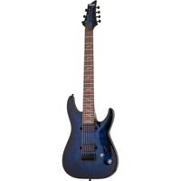 Schecter Omen Elite-7 See-Thru Blue Burst elektrische gitaar