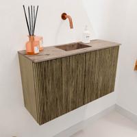 Toiletmeubel Mondiaz Joya Dlux | 70 cm | Meubelkleur Dusk | Faye wastafel Arena Wasbak Midden | Zonder kraangat(en)