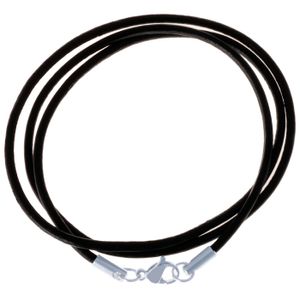 LGT Jewels leren koord ketting zwart 3mm-60cm