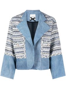 Edward Achour Paris veste en maille à design ouvert - Bleu