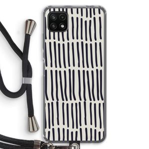 Moroccan stripes: Samsung Galaxy A22 5G Transparant Hoesje met koord
